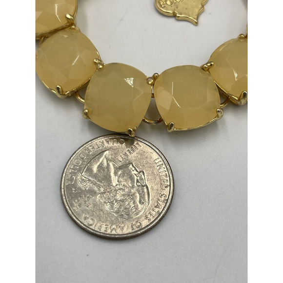 Fornash VTG Tennis Necklace & Bracelet Set Yellow Opalescent Stones Prom Glamour - Picture 6 of 10